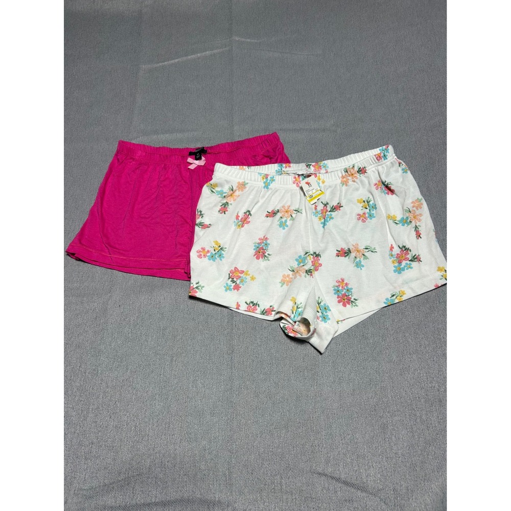 Simply Vera Wang & Colsie Sleep‎ Shorts Women Size M Pink Floral Bundle 2pk